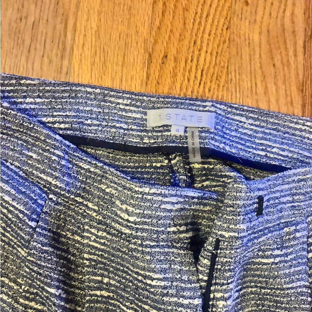 1. State Blue and White Striped Women Shorts
